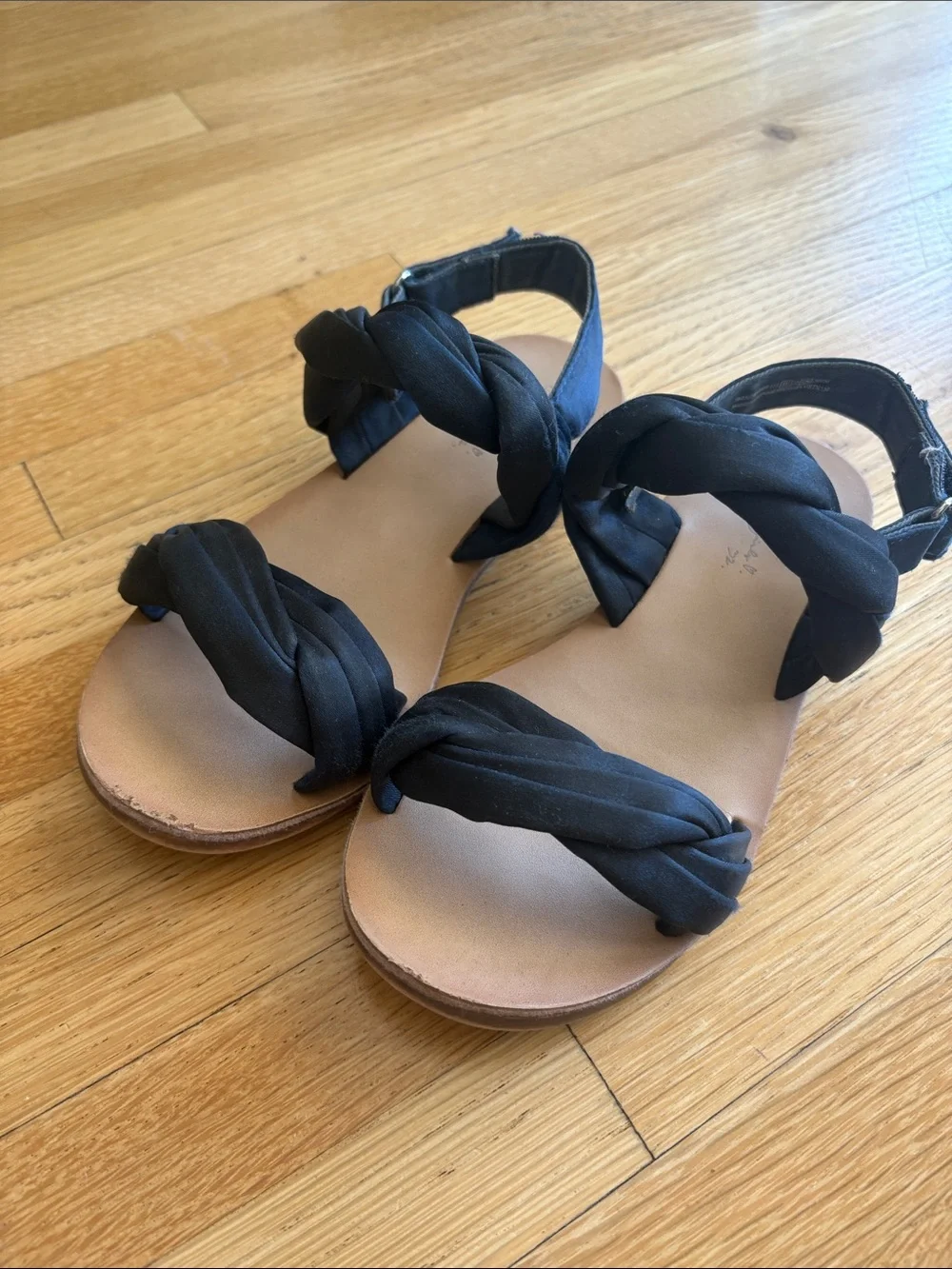 Girls size US1 Black Bow Dress Flats and Navy Sandals Set H&M Zara set of 2